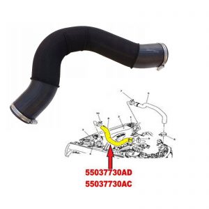 Intercooler Outlet Hose For Jeep Cherokee Kj, Liberty Kk 2.5Crd & 2.8Crd (2005-2007)