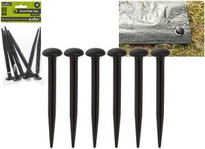 Summit 5" Groundsheet Mushroom Tent Pegs Camping Awning Guy Rope Pack of 6
