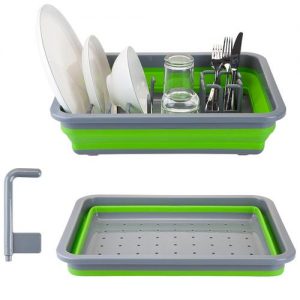 Summit Pop Dish Rack Drainer W/Adjustable Inserts Lime/Grey