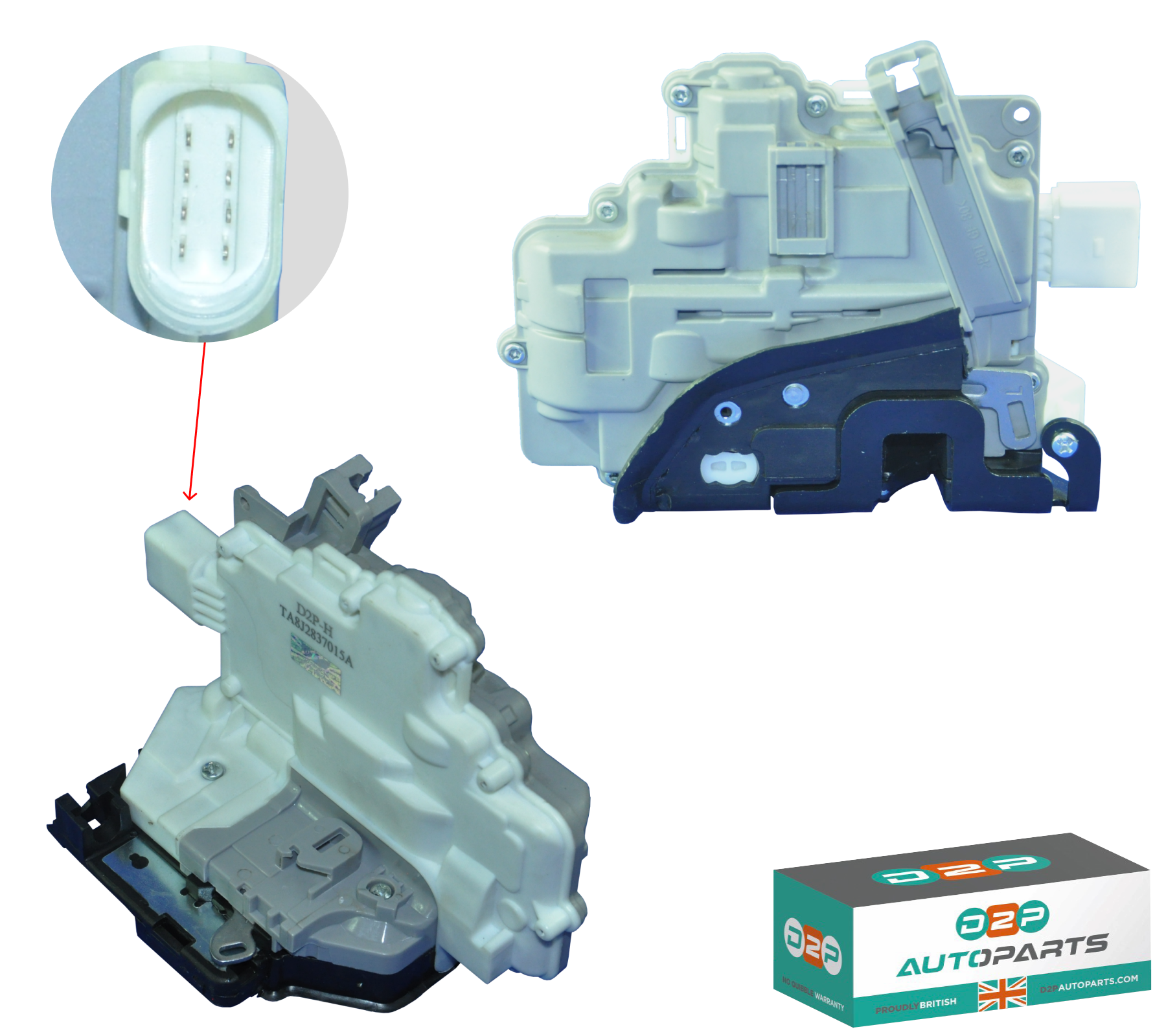 8J2837015A Front Left Passenger Side Door Lock Mechanism Replacement For Audi A4 (B8), A5, Q3, Q5, Q7, Tt, Touareg