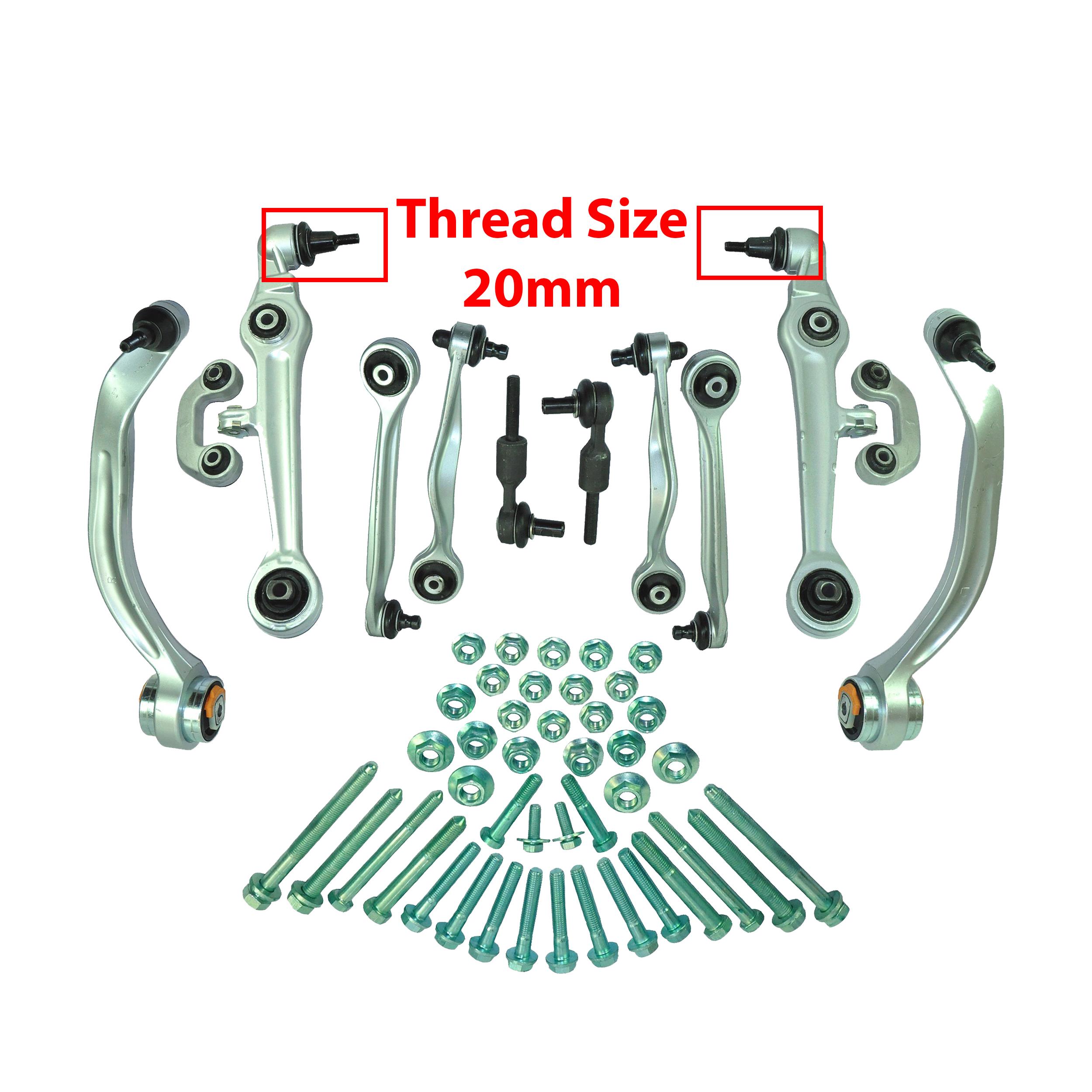 Front Wishbone Track Control Arms Kit (20 Mm) For A4, A6, A8, Exeo/St, Passat