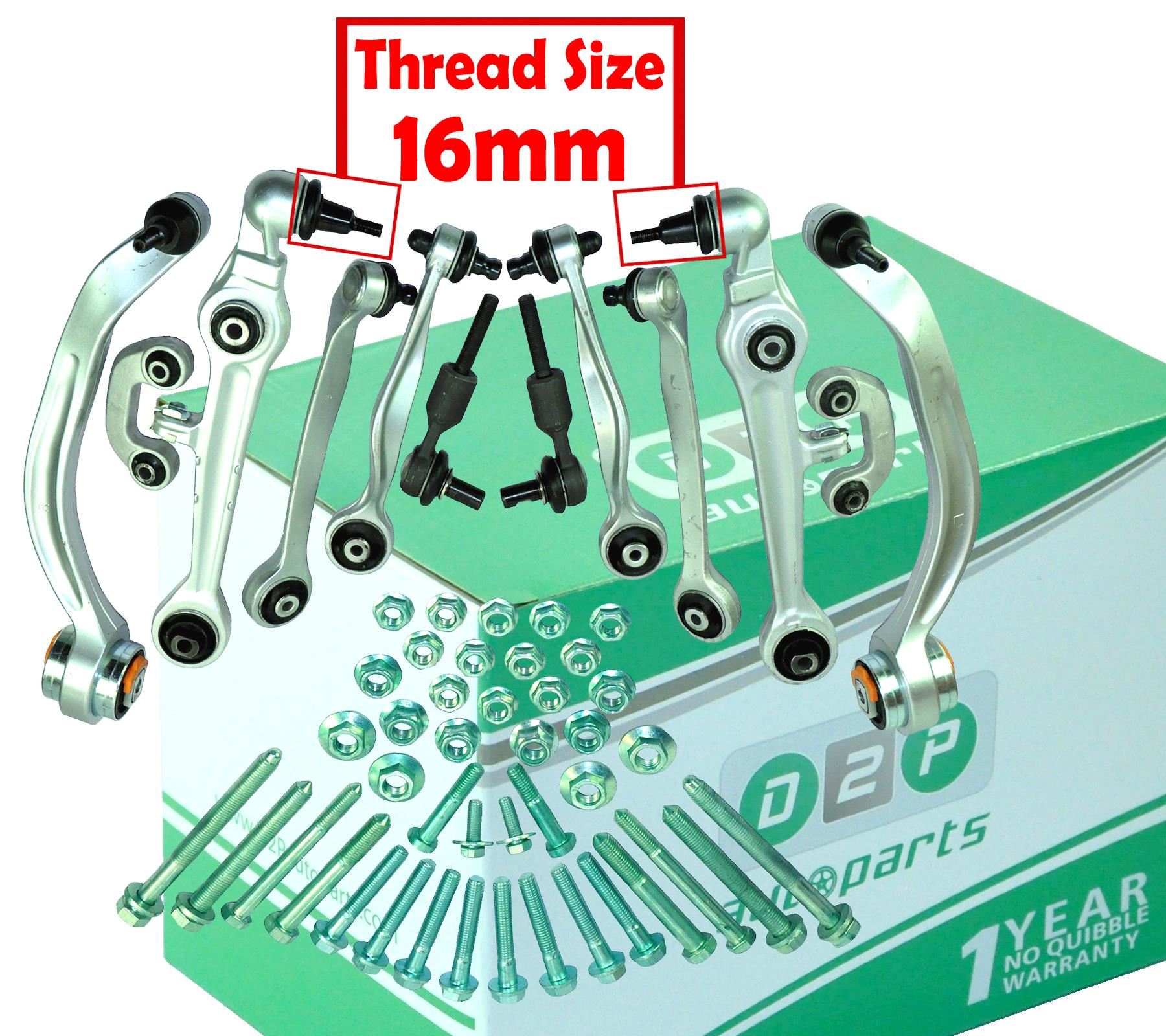 Front Suspension Wishbone Track Control Arms Kit 16mm Ball Joints - Image 9