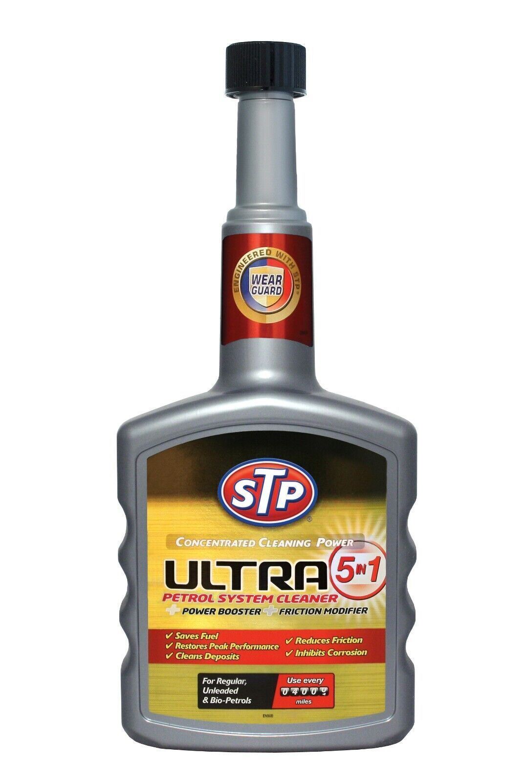 STP Ultra 5in1 PETROL Injector Fuel System Cleaner Treatment Power Booster 400ml