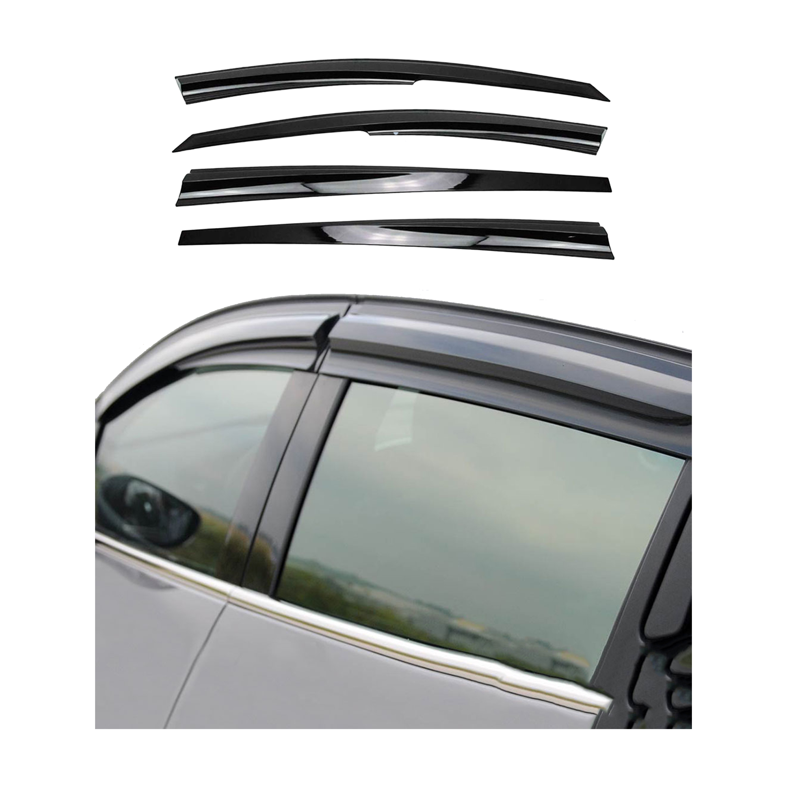 4pcs Window Visors for Dacia Sandero Side Windows