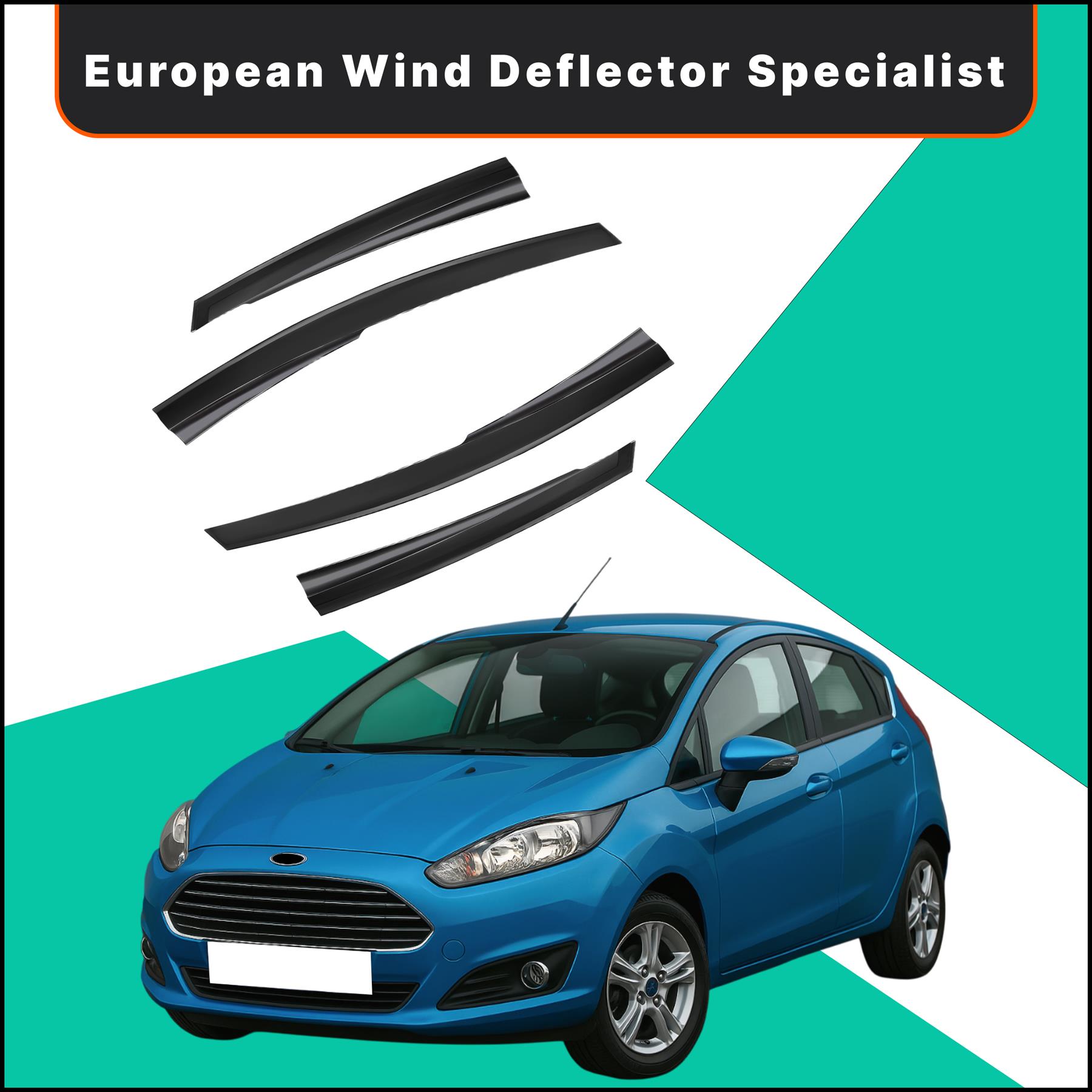 4pcs Of Front & Rear Wind Deflectors for Ford: Fiesta - Image 7