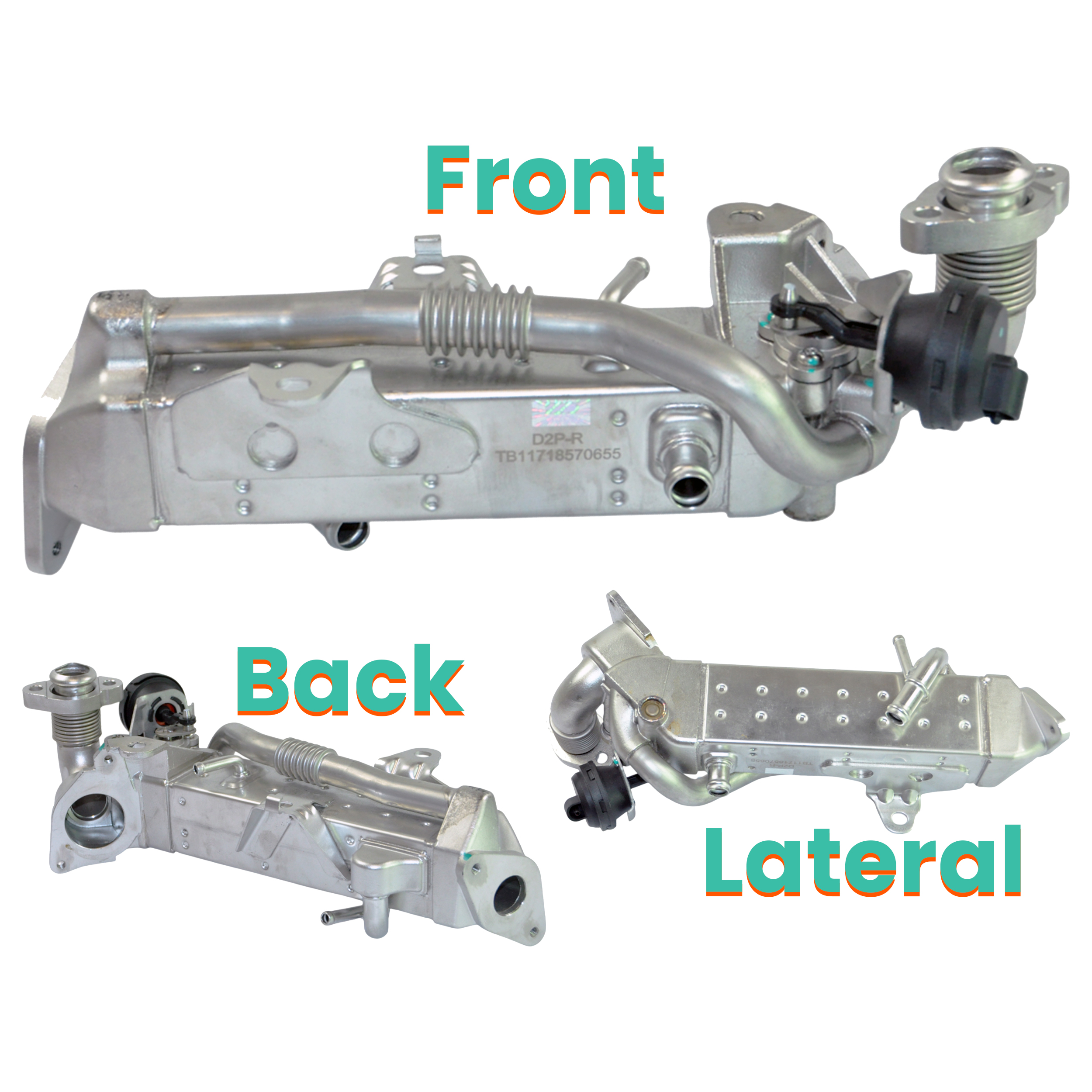 D2P Front Egr Cooler Module Replacement | Compatible With 16-19 Bmw X1 F48, 14-22 X2 F39, 18-23 X3 F25, 14-17 X4 F26 | 11718570655