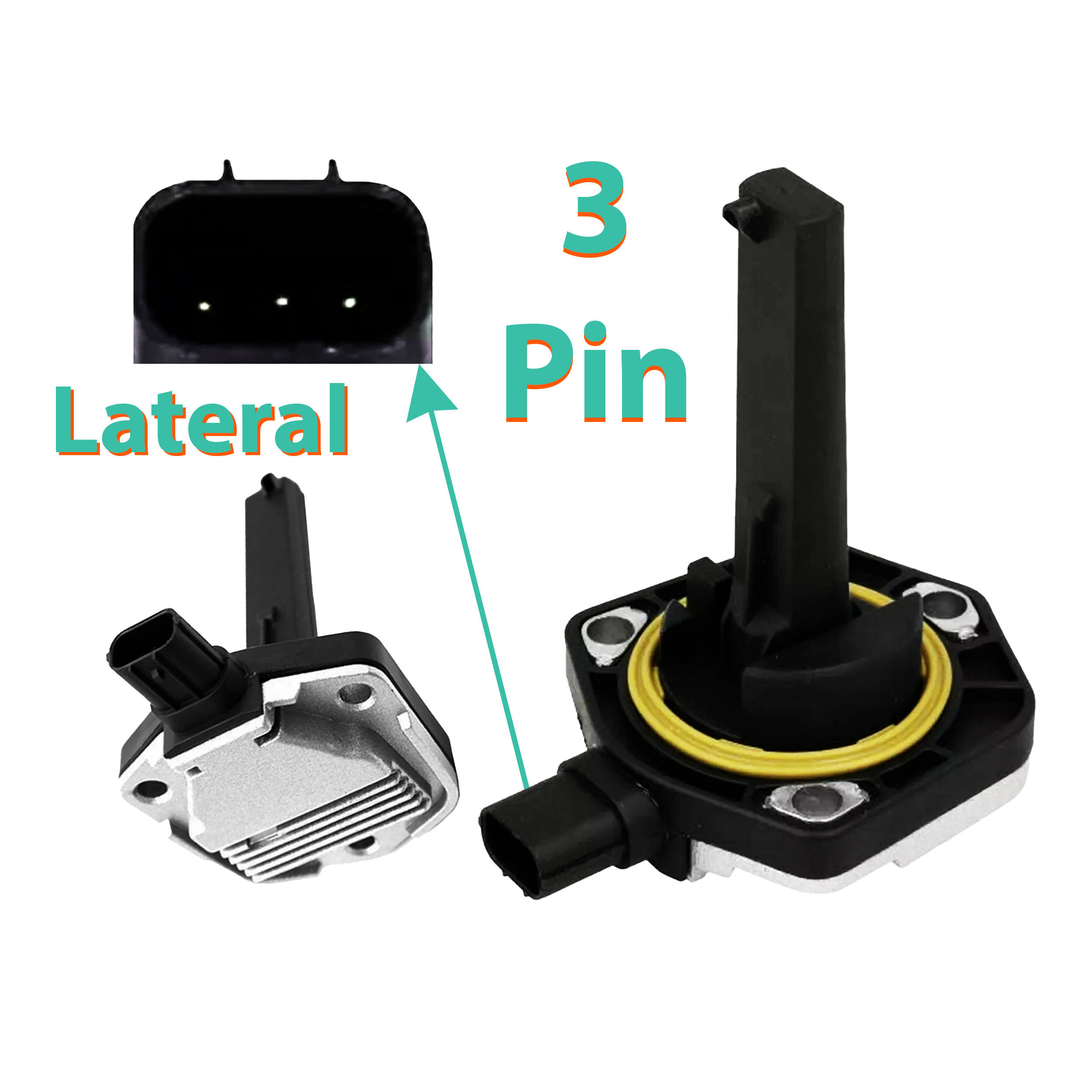 D2P 3-Pin New Engine Oil Level Sensor Compatible With 2008-2015 Honda Accord VIII 2.0, 2012-2016 Civic IX FB 1.8 Replaces 37310RSAG02