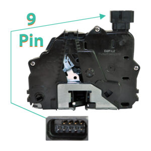 D2P 9-Pin Rear Left Door Lock Mechanism Replacement | Compatible With 10-13 Vauxhall / Opel Meriva B S10 1.3, 1.4, 1.6, 1.7, 10-13 Mk II B S10 1.3 | 13432376