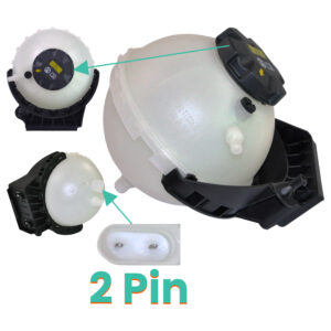 D2P Front Axle Radiator Coolant Expansion Header Tank Replacement | Compatible With 2011-2015 Bmw 1 Sports Hatch F20, 2013-2019 Bmw 2 Convertible F23, 2014-2019 Bmw 3 F30, F80 316 Replaces 17137609469