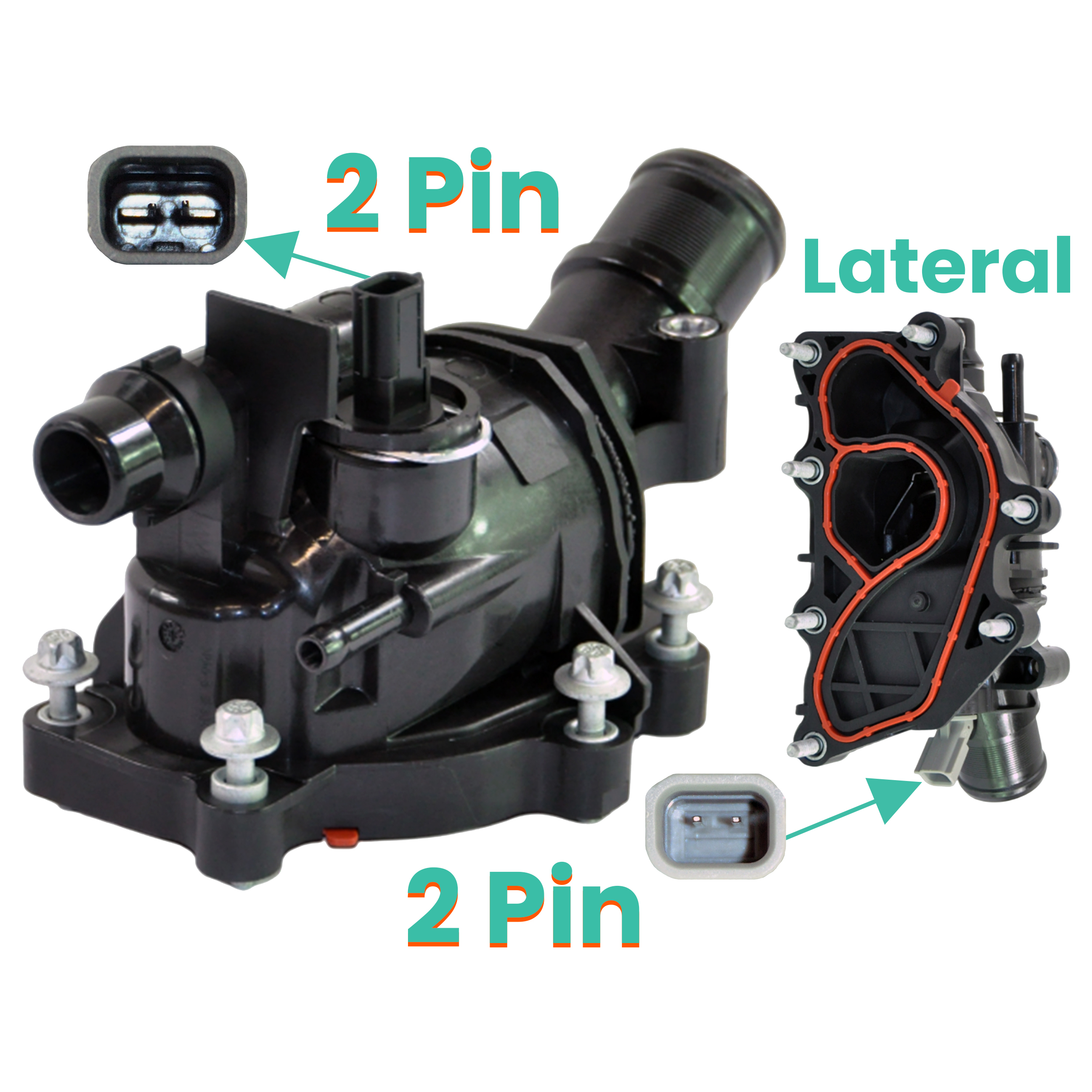 D2P Front Axle Lower Thermostat Coolant Housing Replacement | Compatible With 2018-2024 Mercedes A-class W177 A 160, A 180, A200 Replaces 2822030175