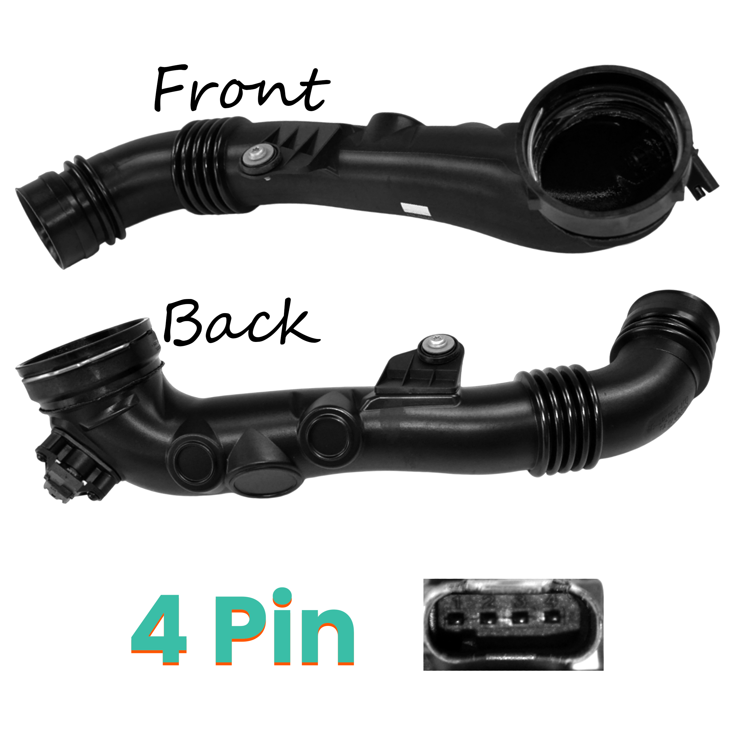 D2P Air Intake Hose Compatible With 2008-2013 Bmw 1 E88, Bmw 3 E90, E91, E92, E93 Replaces 13717599294