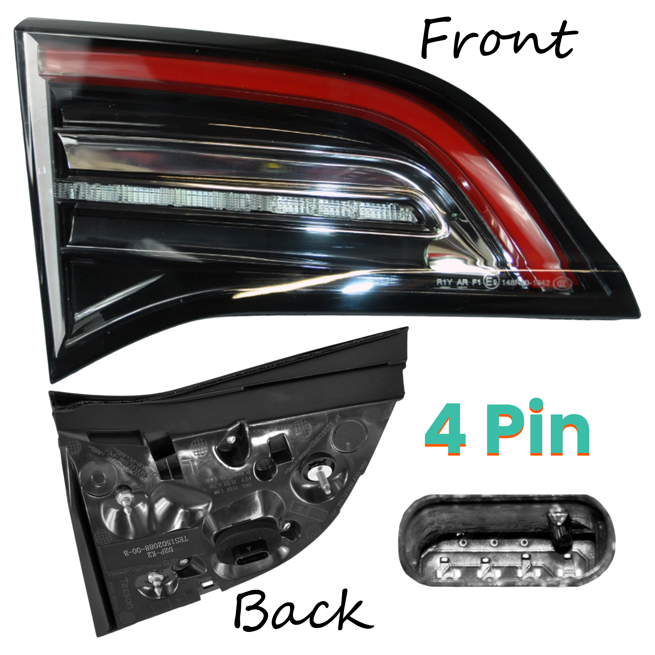 D2P Rear Left Hand Tail Light Lamp Inner Replacement | Compatible With 2021-2025 Tesla Model Y 5YJY Replaces 1502088-00-B