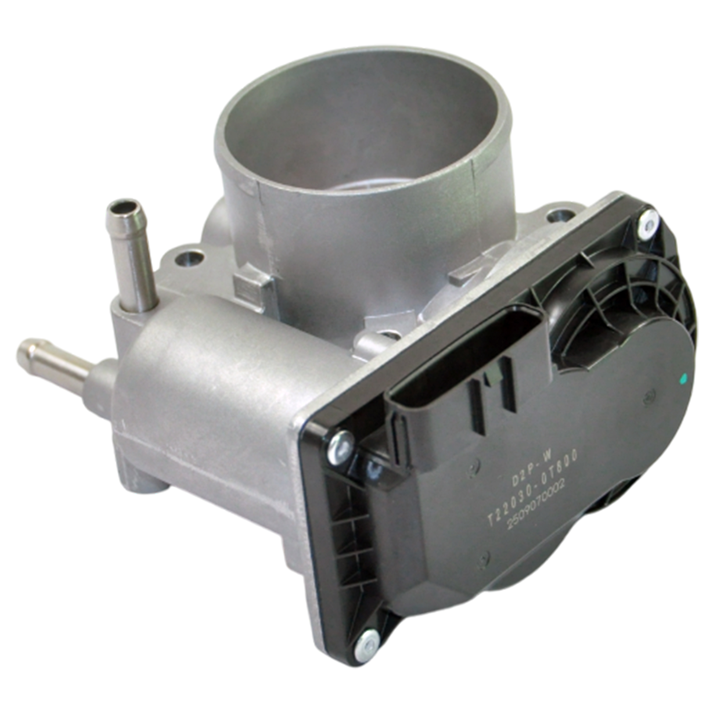 Side view of Toyota throttle body 22030‑0T080 showing mounting flange
